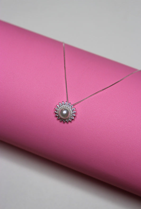 Collar perla con circones