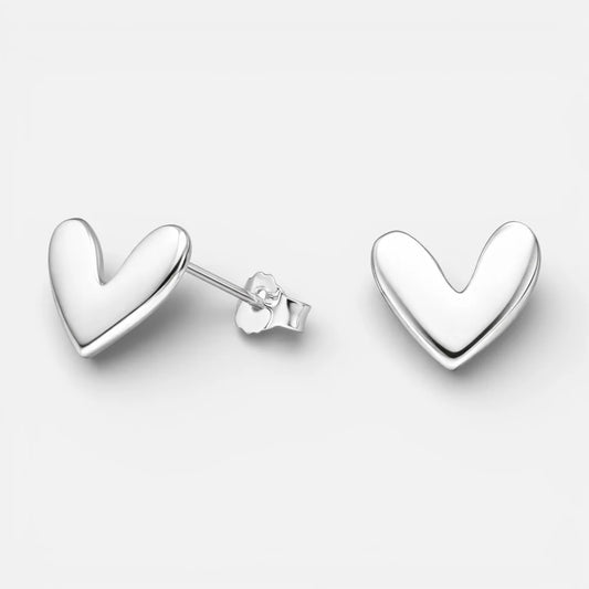 Aros corazón plata