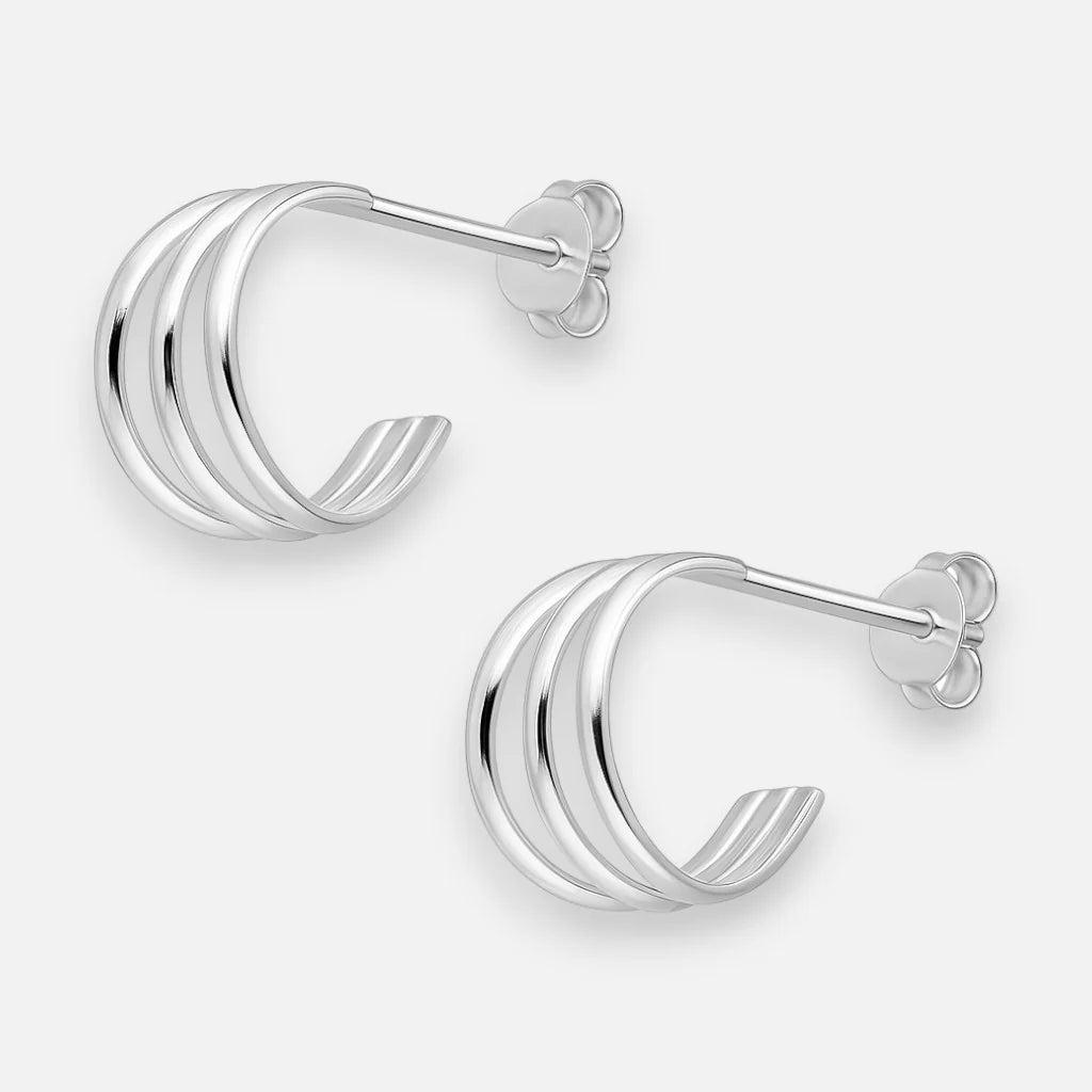 Aros Triple Hoop Plata