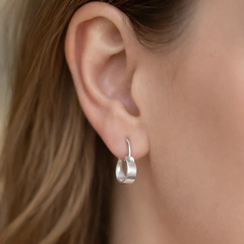 Aros Argolla Minimal Plata 925
